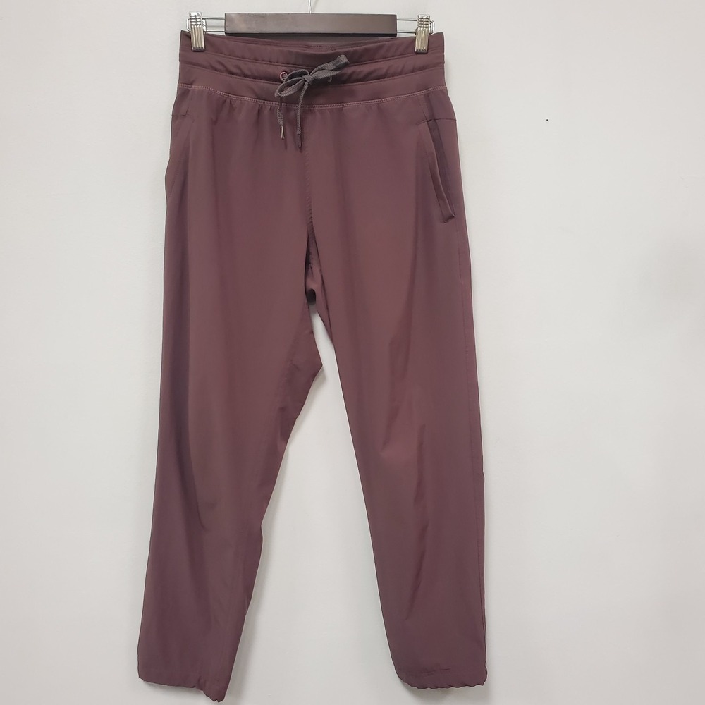 Free Fly Mens Pull On Drawstring Jogger Pants Size S Brown Athletic Zip Pockets - Picture 1 of 9